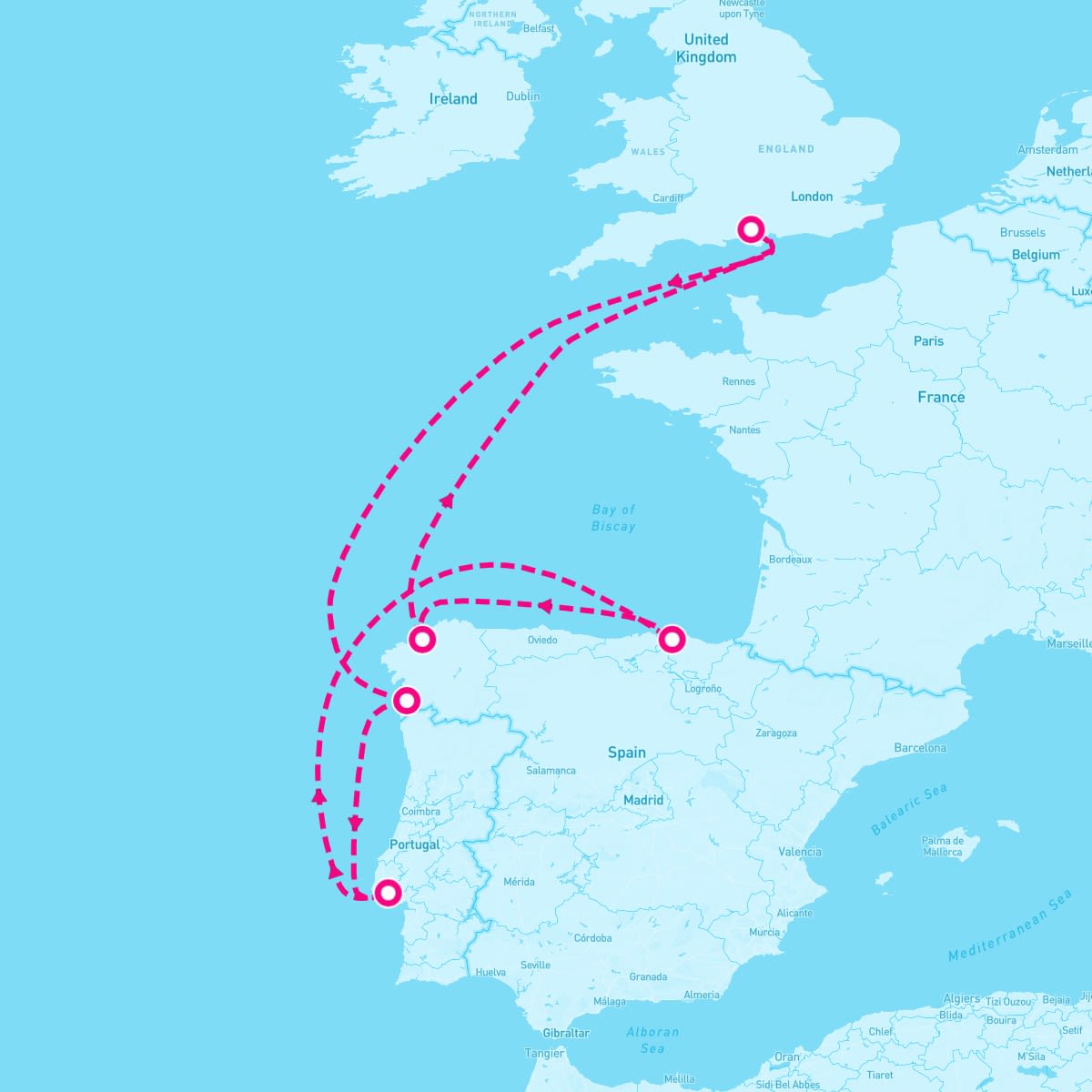 Anthem of the Seas itinerary map for October 2, 2024 (8 nights)