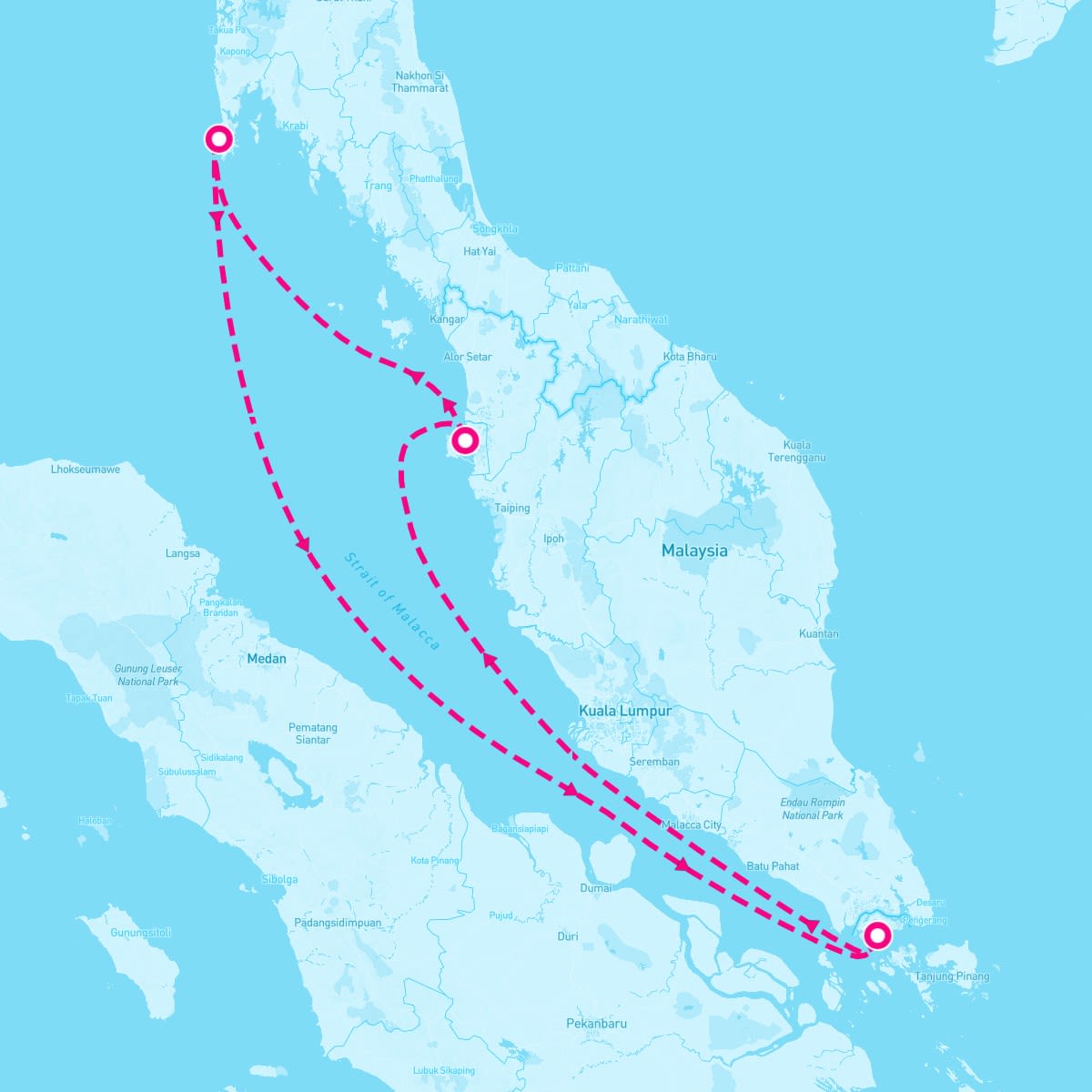 Anthem of the Seas itinerary map for November 21, 2024 (4 nights)