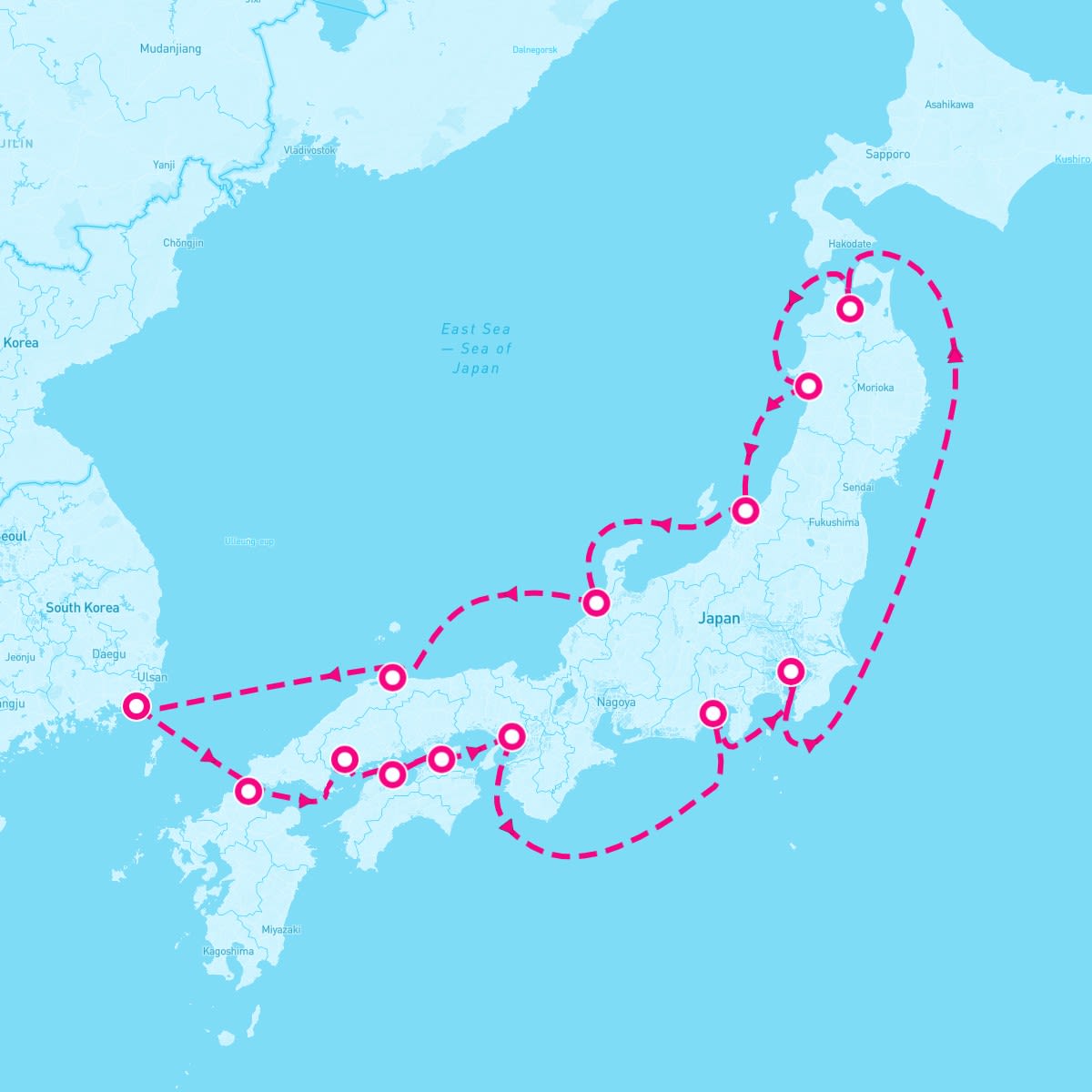 Azamara Journey itinerary map for March 19, 2024 (15 nights)