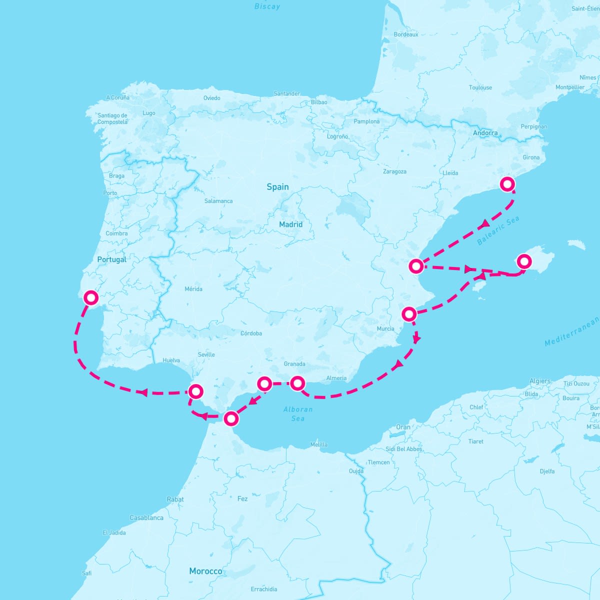 Azamara Journey itinerary map for November 11, 2025