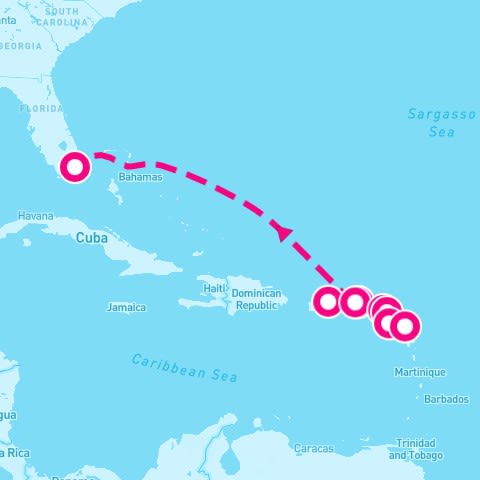 9 Night Southern Caribbean: St. Barts Antigua & Tortola (San Juan To Miami)