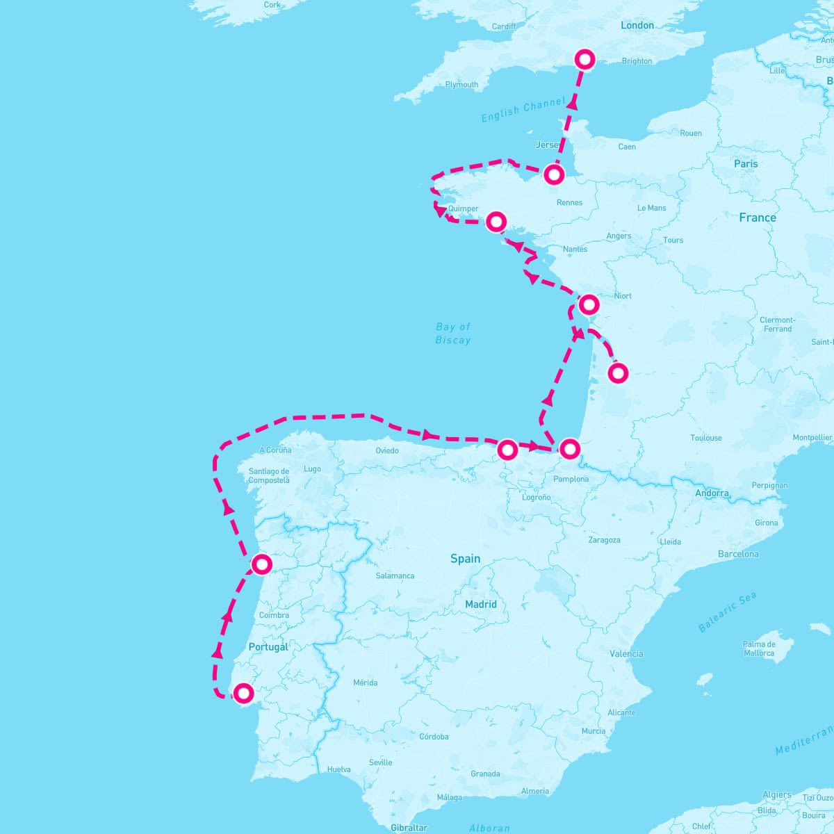 10 Night Portugal Spain & France (Lisbon To Portsmouth)