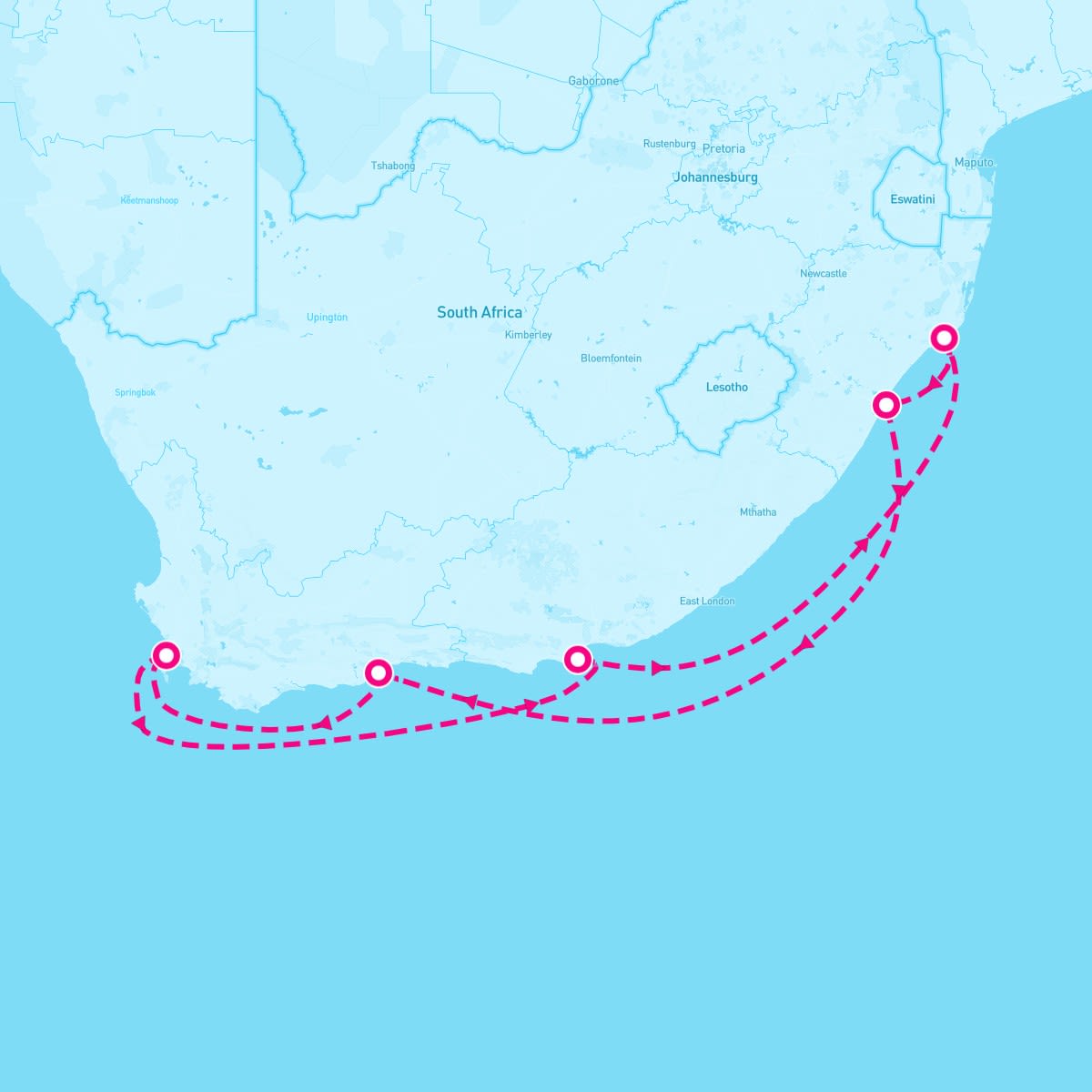 Azamara Pursuit itinerary map for January 27, 2024 (12 nights)