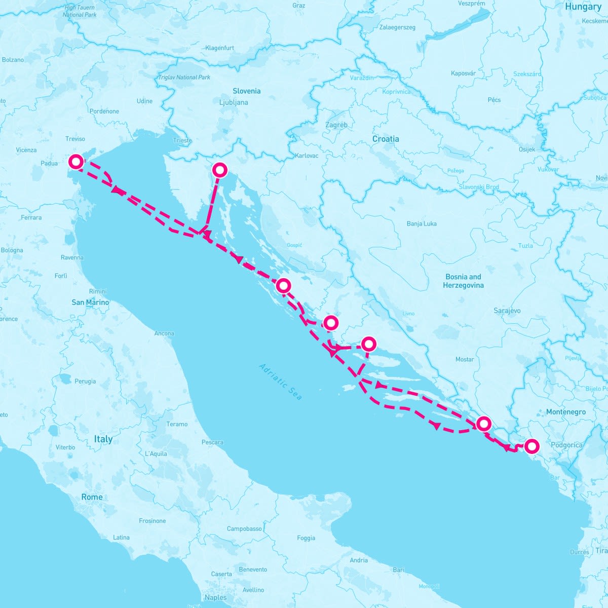 Azamara Pursuit itinerary map for April 20, 2024 (7 nights)