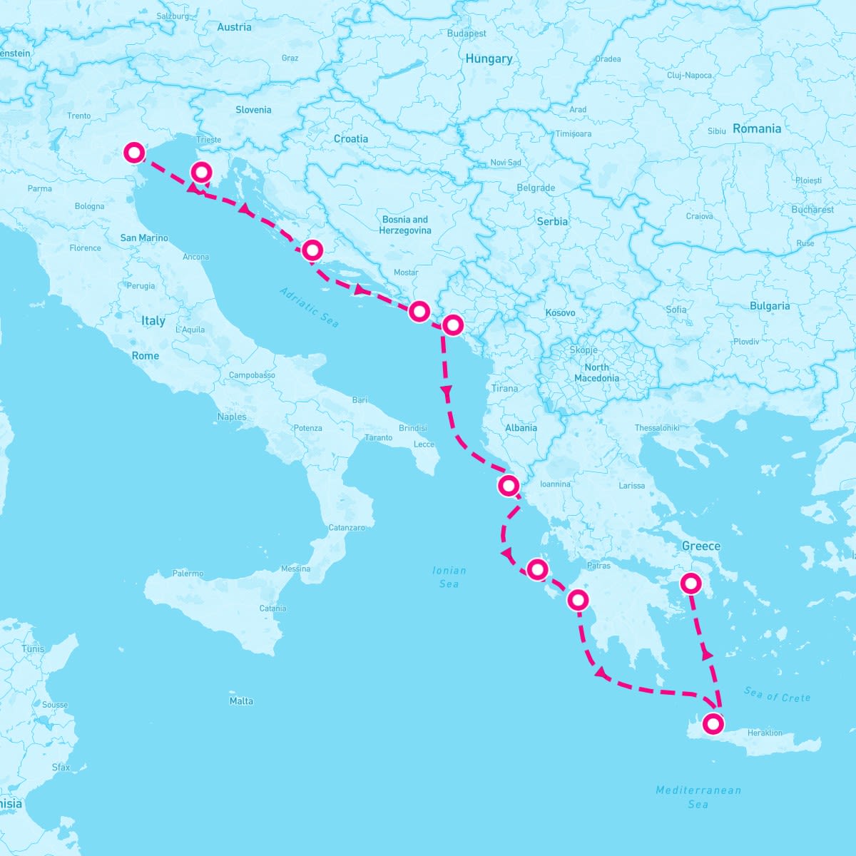Azamara Pursuit itinerary map for September 17, 2024 (9 nights)