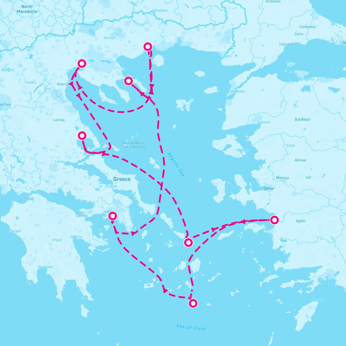 Azamara Pursuit itinerary map for September 26, 2024 (9 nights)