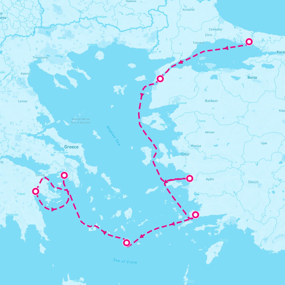 Azamara Pursuit itinerary map for October 12, 2024