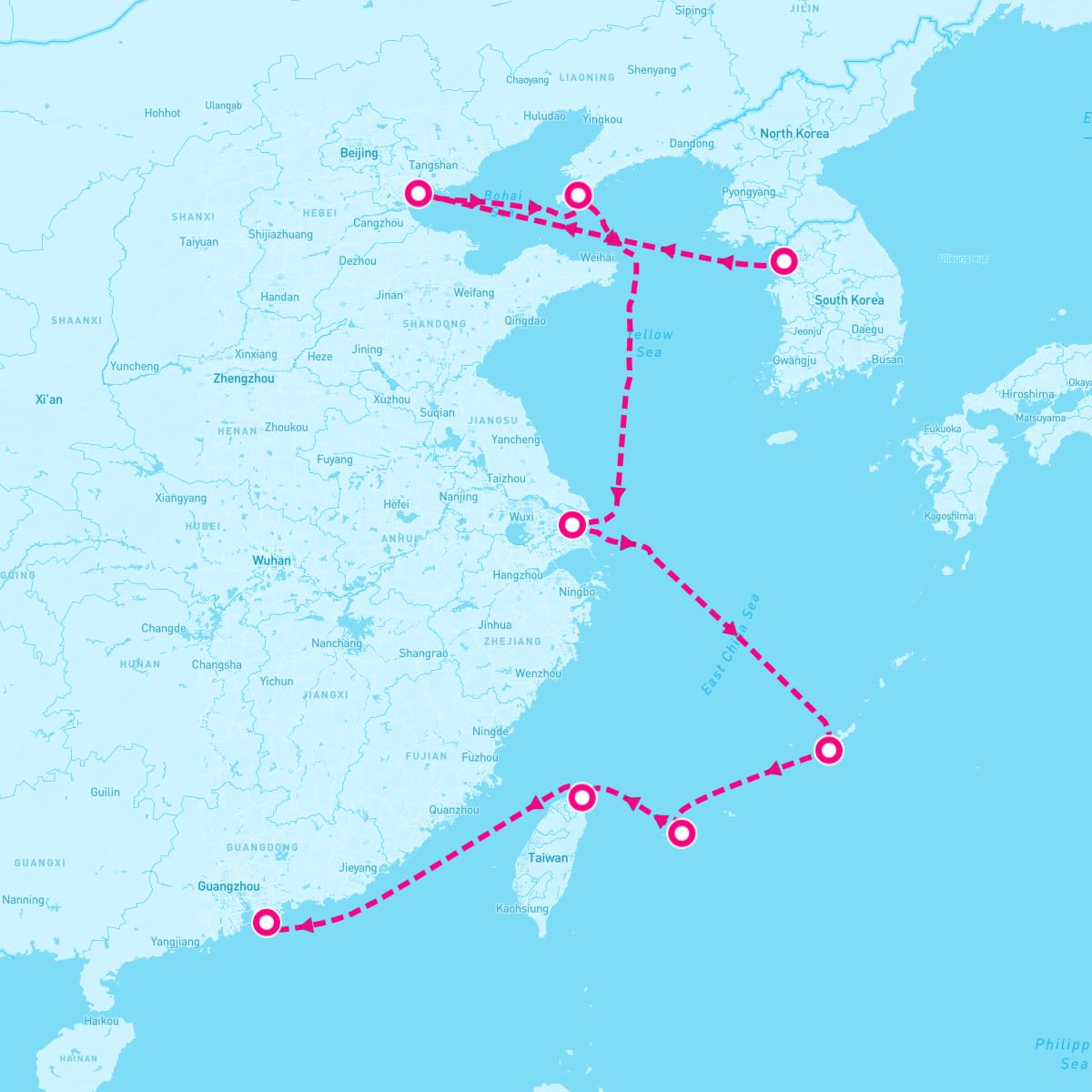 Azamara Pursuit itinerary map for October 16, 2026