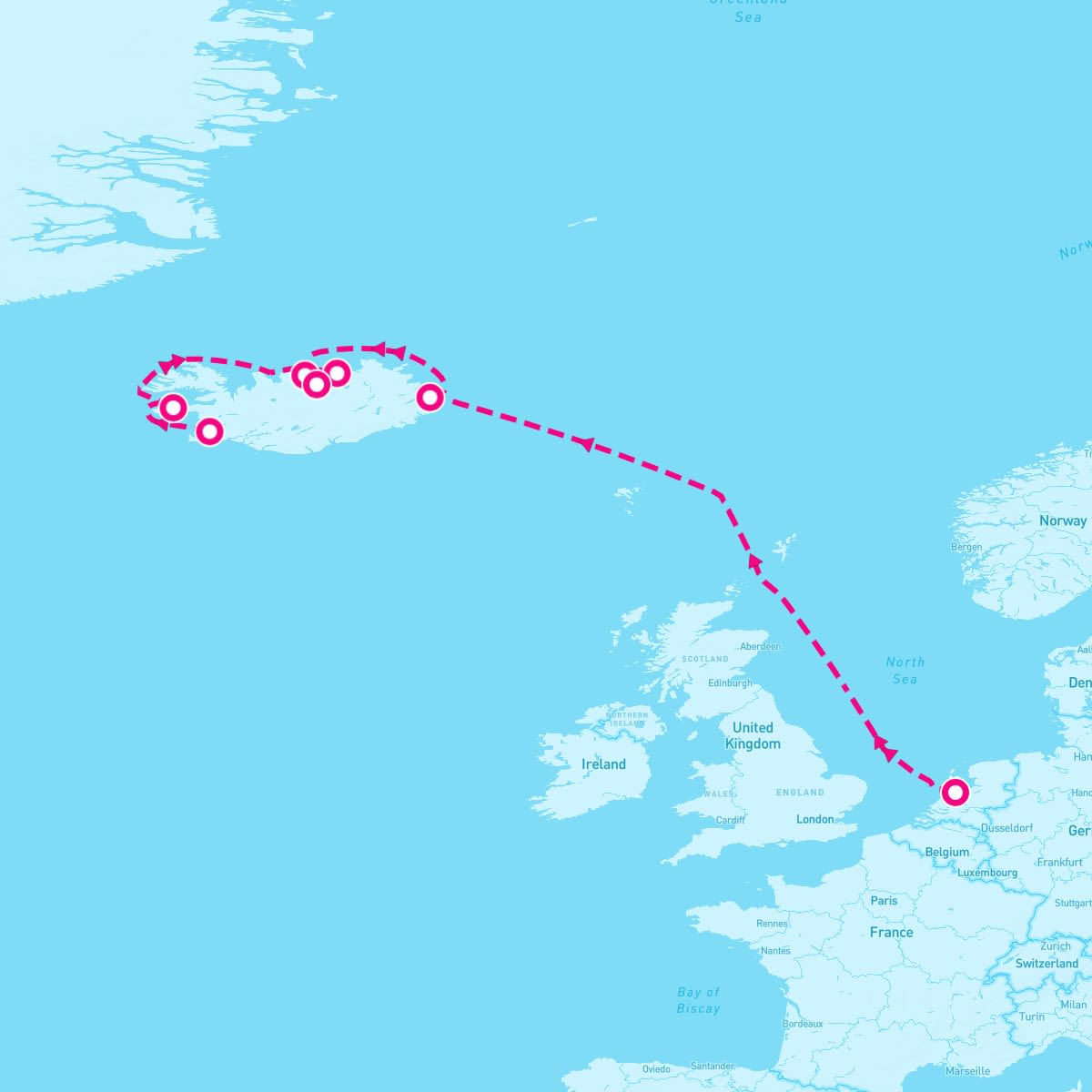 Azamara Quest itinerary map for June 22, 2024