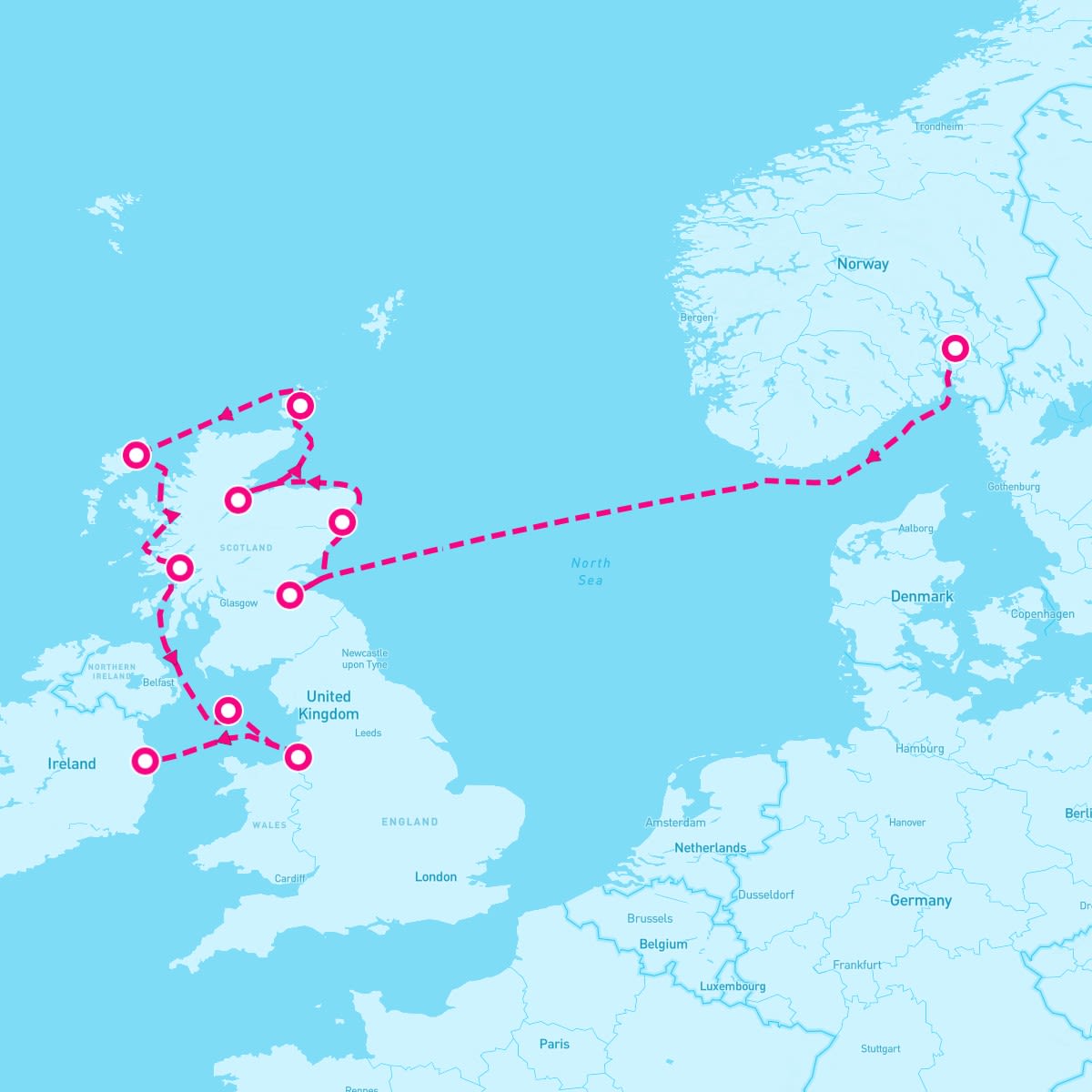 Azamara Quest itinerary map for August 12, 2024 (11 nights)