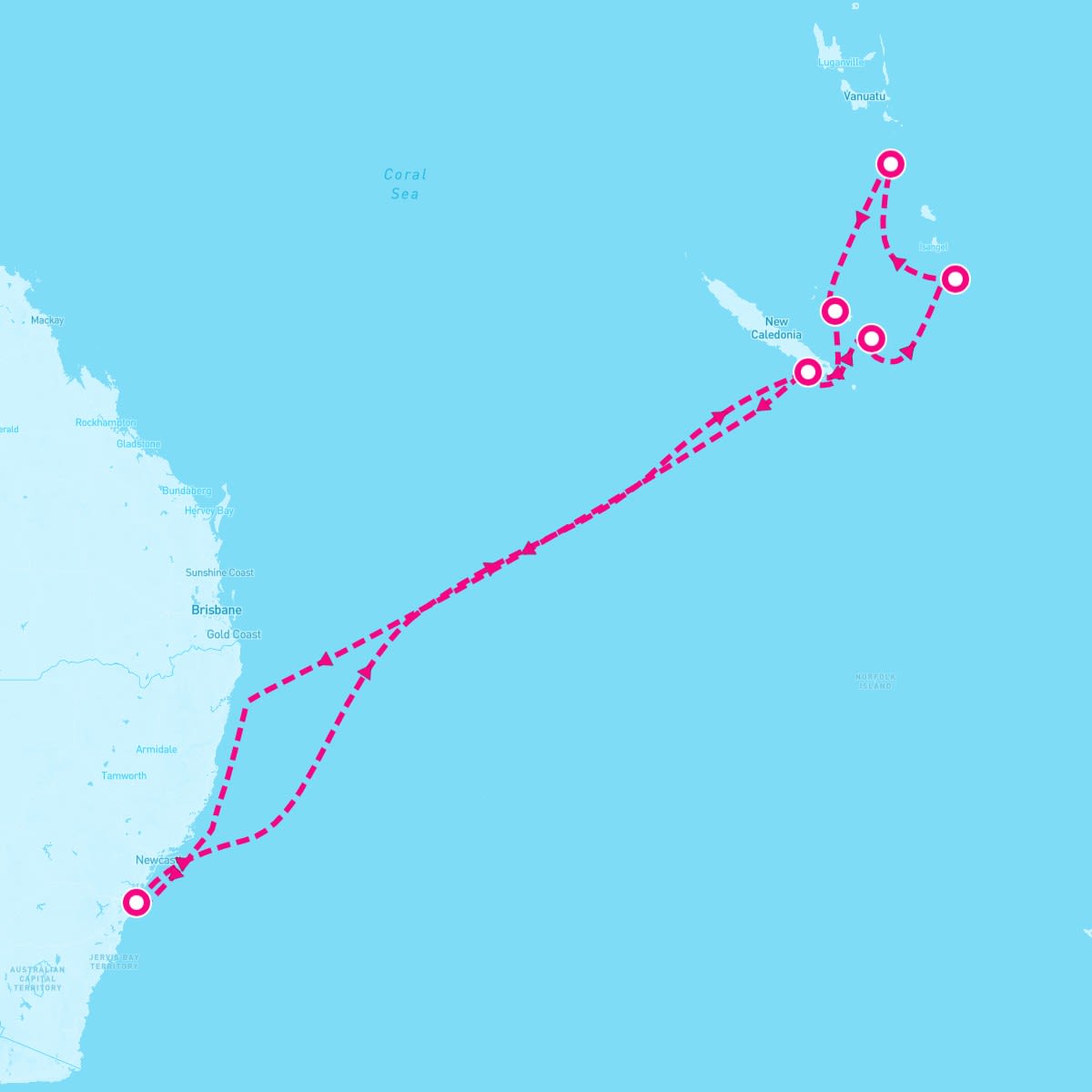 Brilliance of the Seas itinerary map for December 30, 2023 (10 nights)