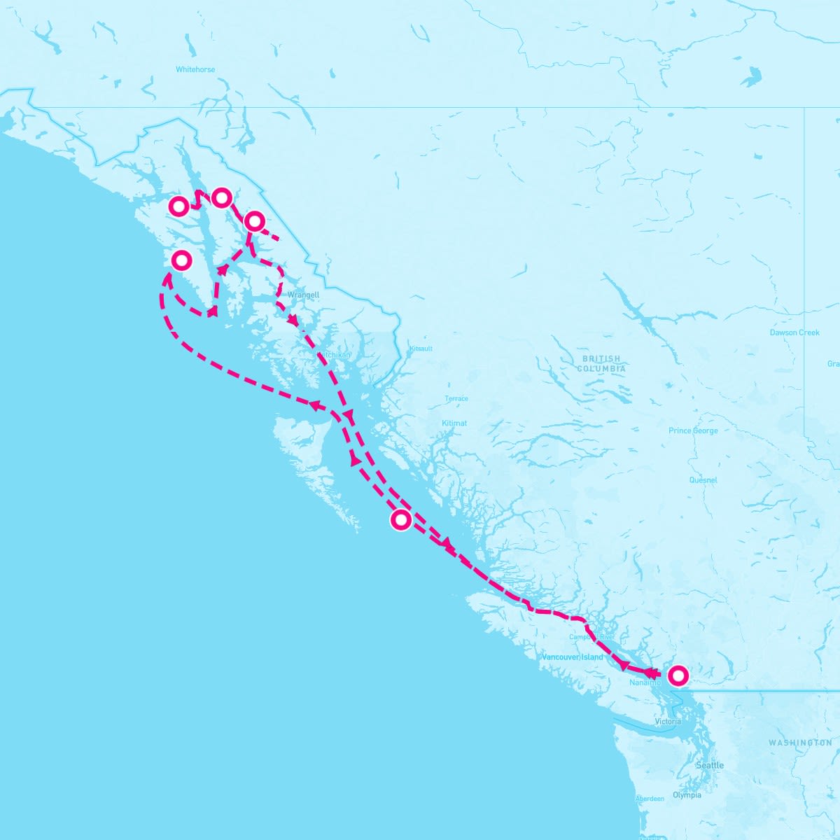 Brilliance of the Seas itinerary map for July 14, 2024 (7 nights)
