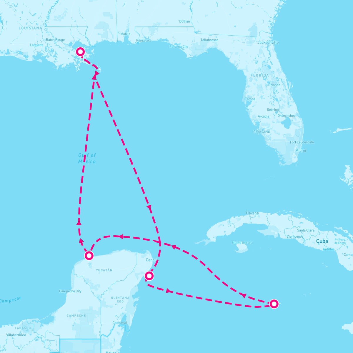 Brilliance of the Seas itinerary map for February 15, 2025 (7 nights)