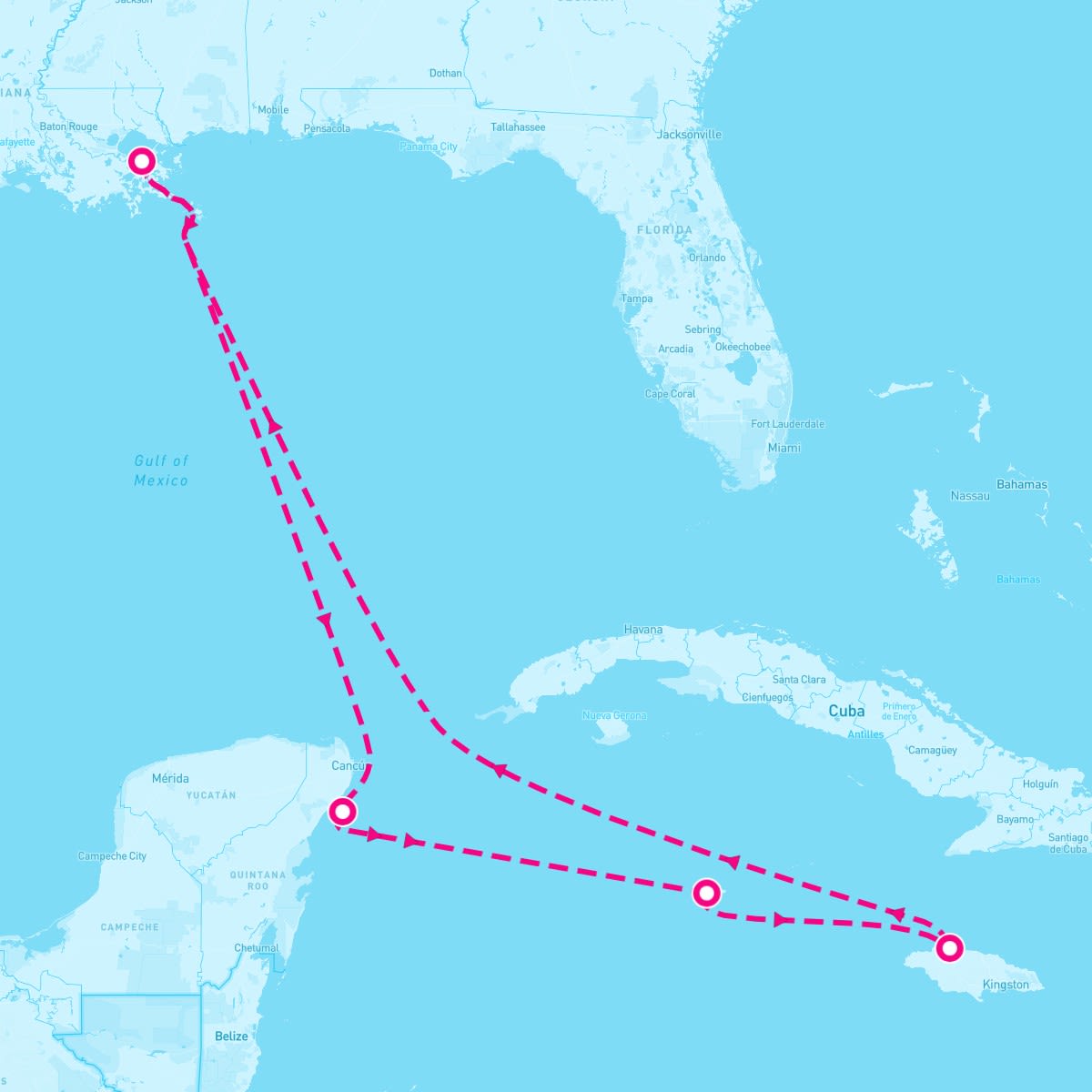 Brilliance of the Seas itinerary map for March 29, 2025 (7 nights)