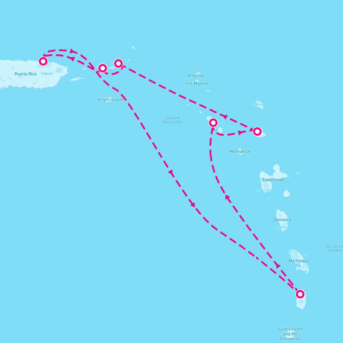 Brilliance of the Seas itinerary map for November 30, 2025 (7 nights)
