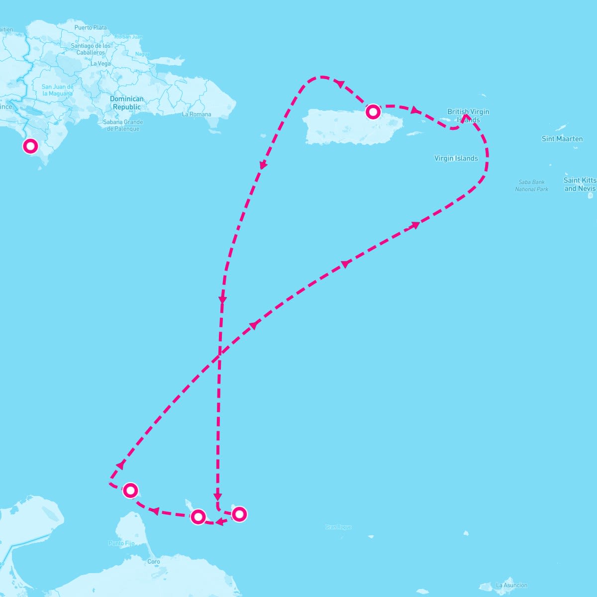 Brilliance of the Seas itinerary map for December 7, 2025