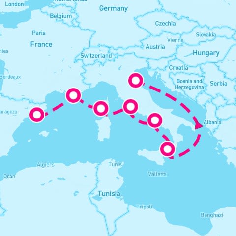 7 Night Italy & France (Barcelona To Ravenna)