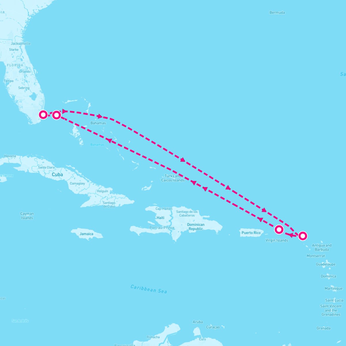 Brilliant Lady itinerary map for October 17, 2025