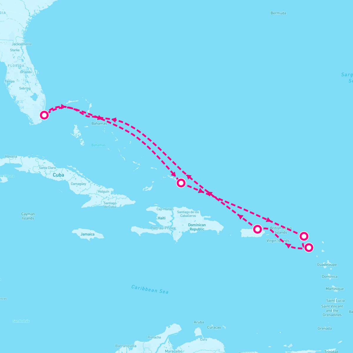 Brilliant Lady itinerary map for December 26, 2025 (9 nights)