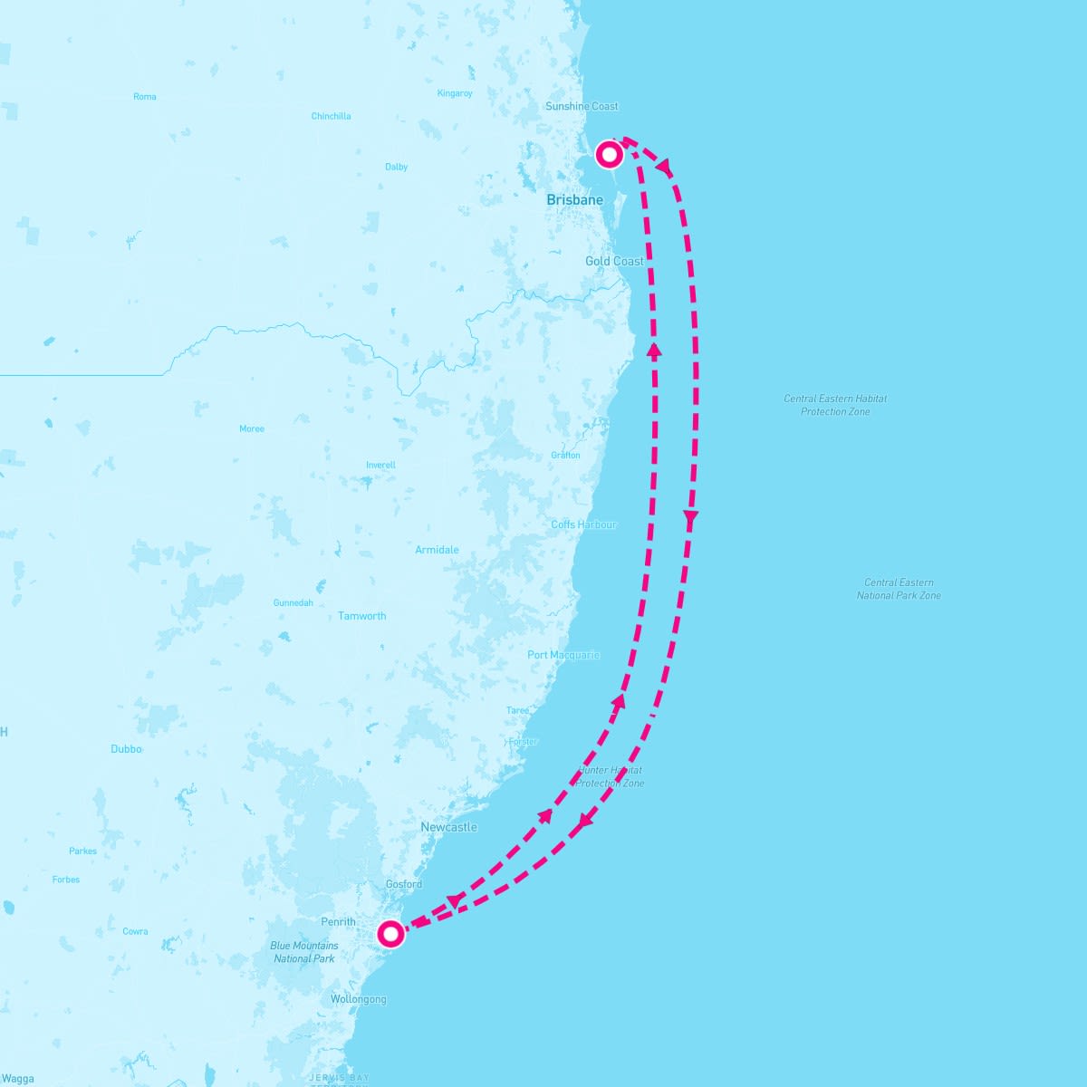 Carnival Adventure itinerary map for November 8, 2027