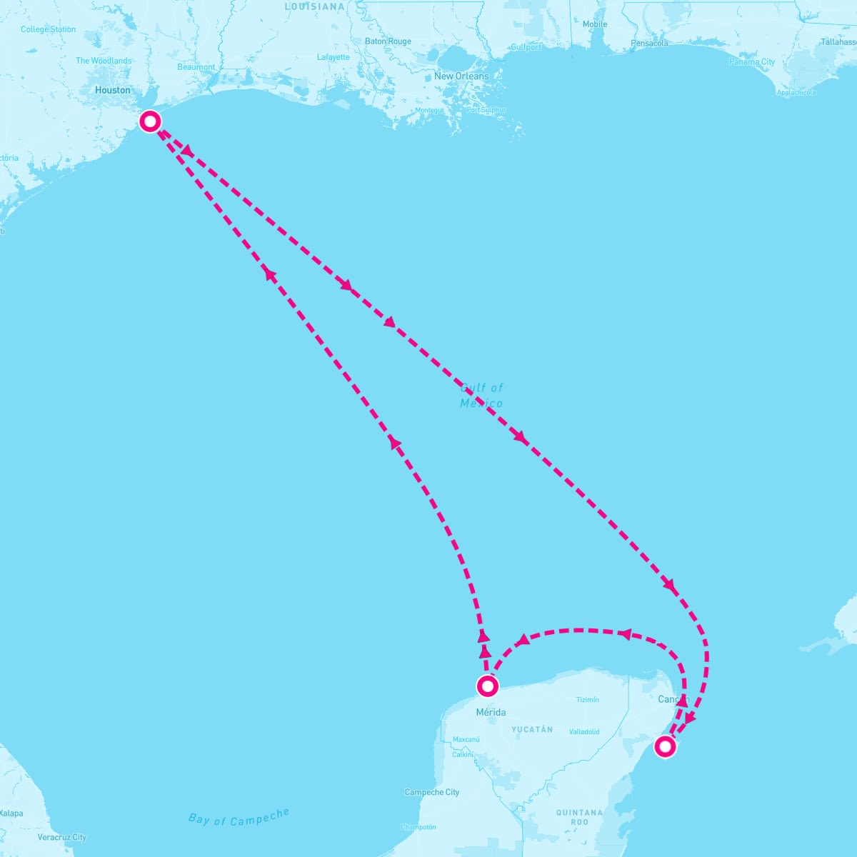 Carnival Breeze itinerary map for March 1, 2025