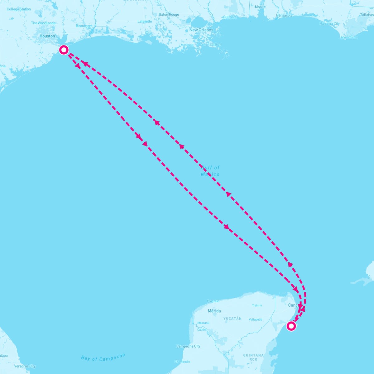 Carnival Breeze itinerary map for November 13, 2025 (4 nights)