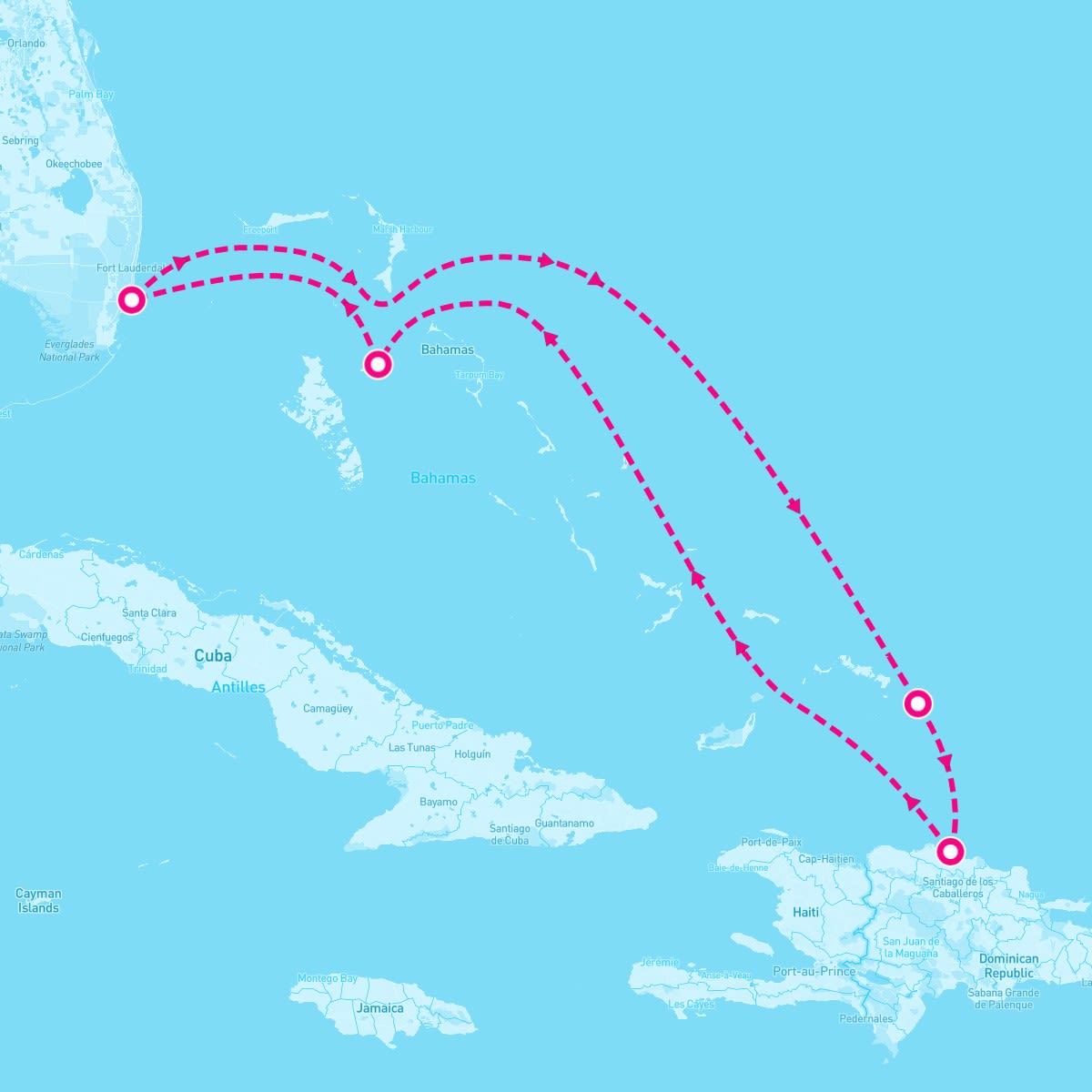 Carnival Celebration itinerary map for May 12, 2024 (6 nights)
