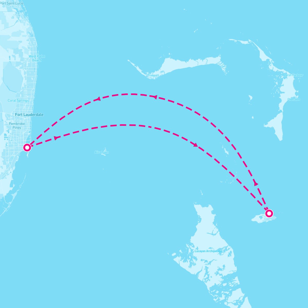 Carnival Conquest itinerary map for March 8, 2024 (3 nights)