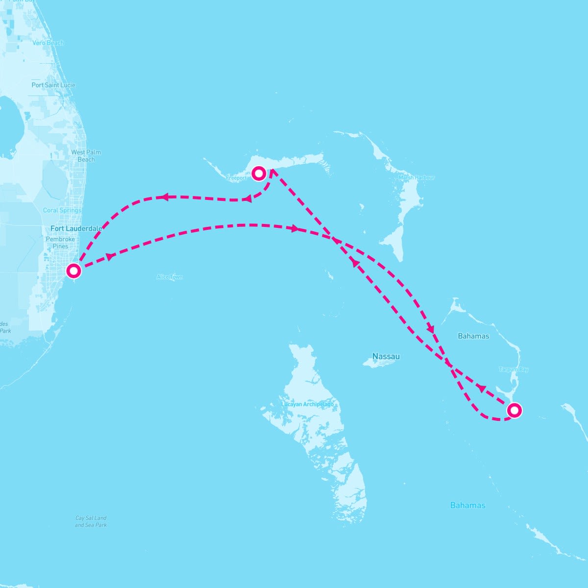 Carnival Conquest itinerary map for July 26, 2027