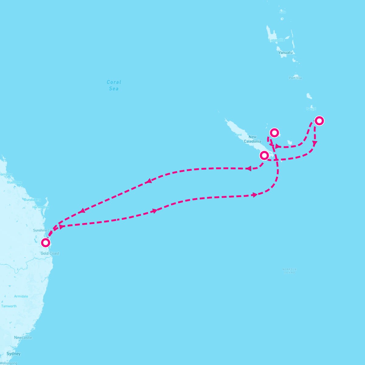 Carnival Encounter itinerary map for July 18, 2026
