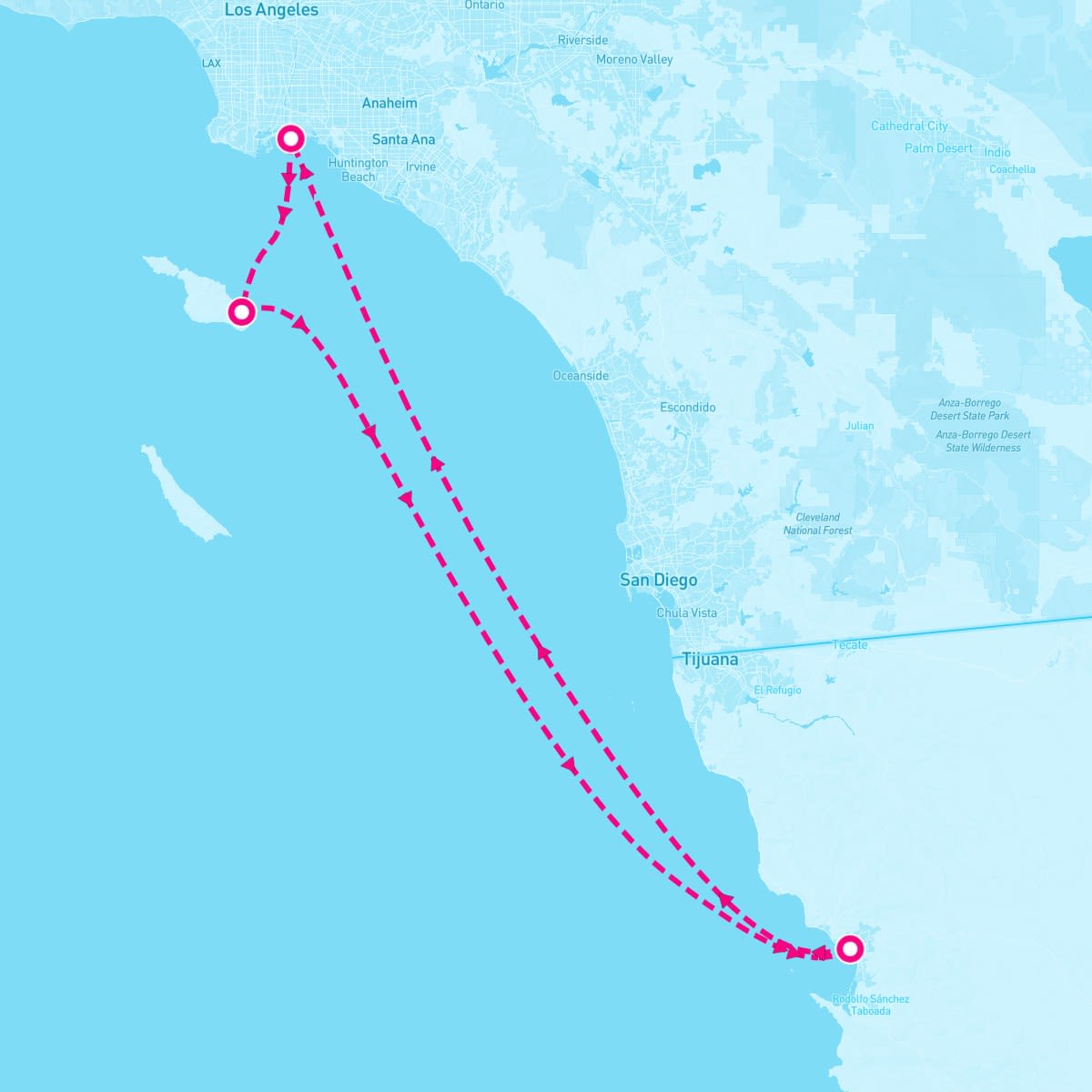 Carnival Firenze itinerary map for February 6, 2025 (4 nights)