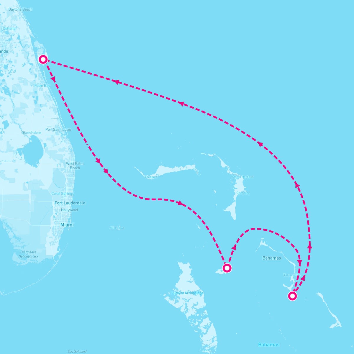 Carnival Glory itinerary map for July 8, 2024 (4 nights)