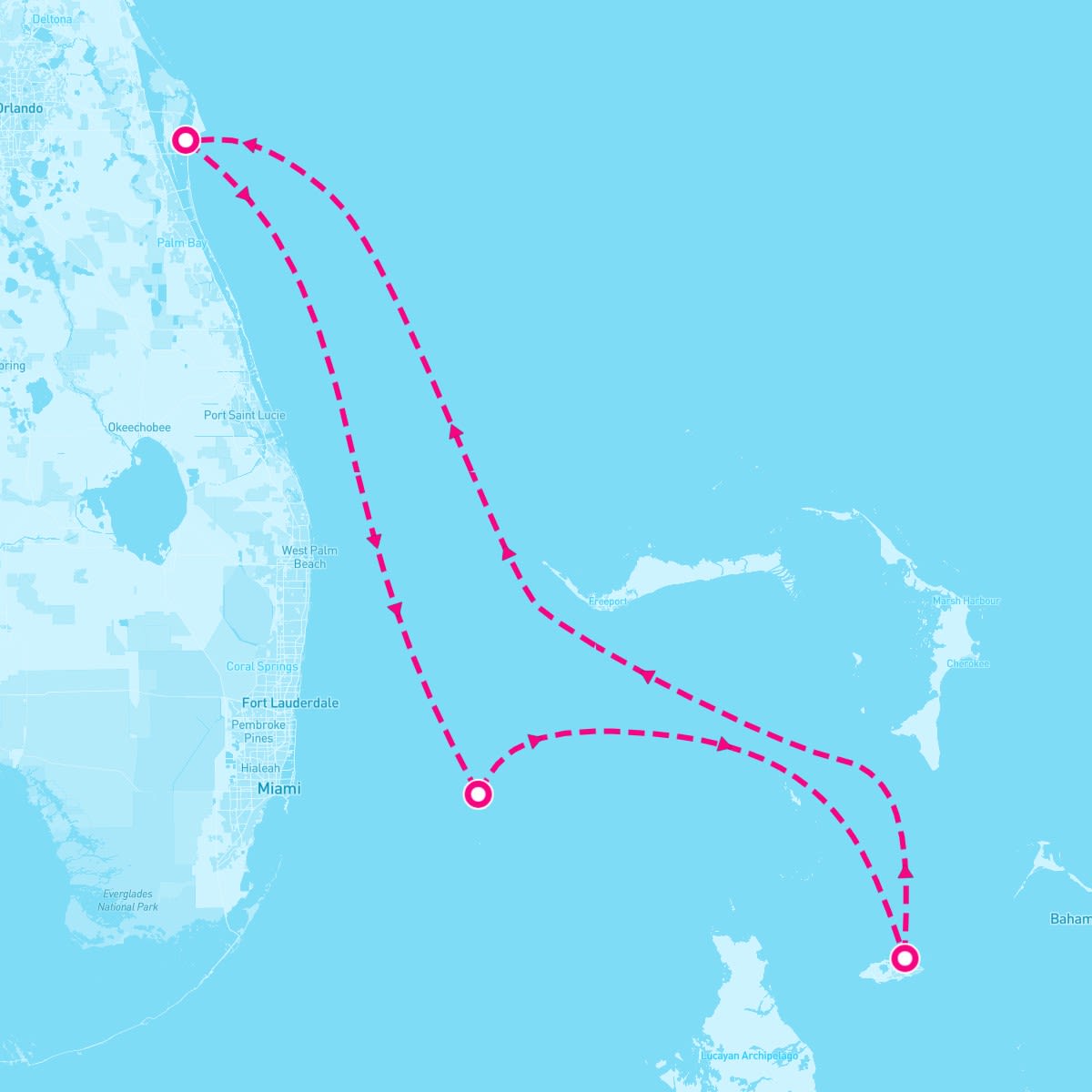 Carnival Liberty itinerary map for December 22, 2023 (4 nights)