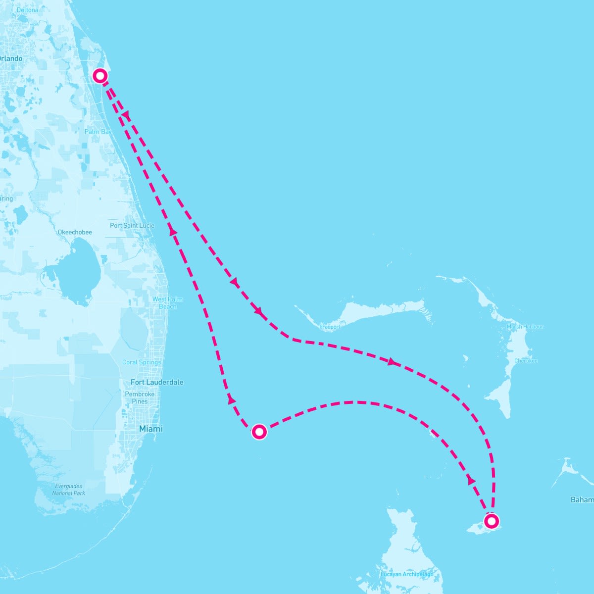 Carnival Liberty itinerary map for January 22, 2024 (4 nights)