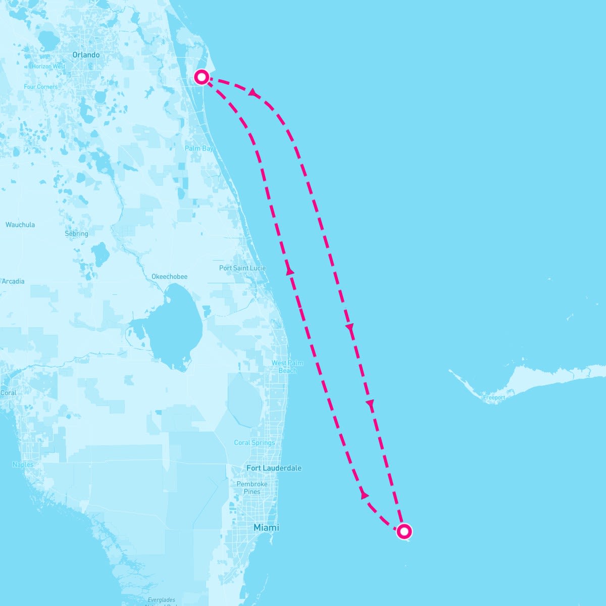 Carnival Liberty itinerary map for March 8, 2024 (3 nights)