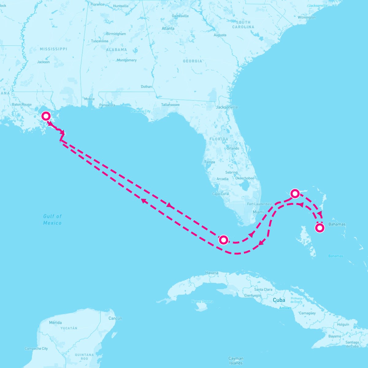 Carnival Liberty itinerary map for September 28, 2025 (7 nights)