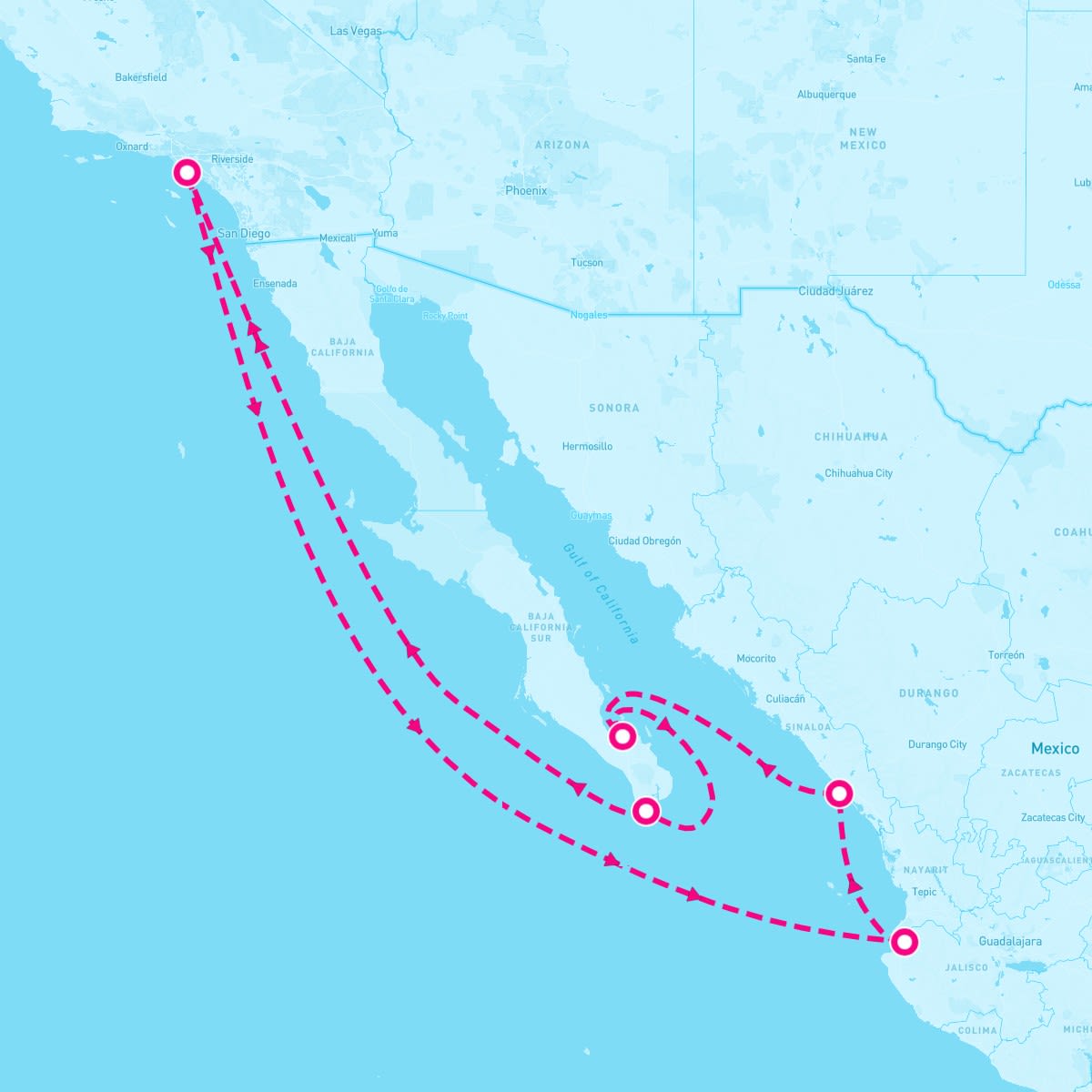 Carnival Panorama itinerary map for November 22, 2025 (8 nights)