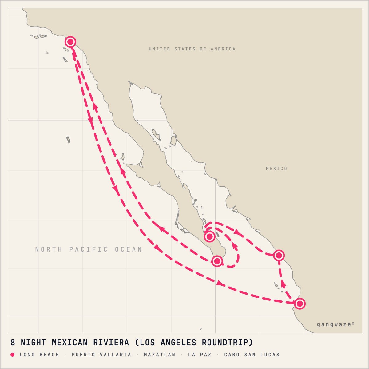 Carnival Panorama itinerary map for July 1, 2028 (8 nights)