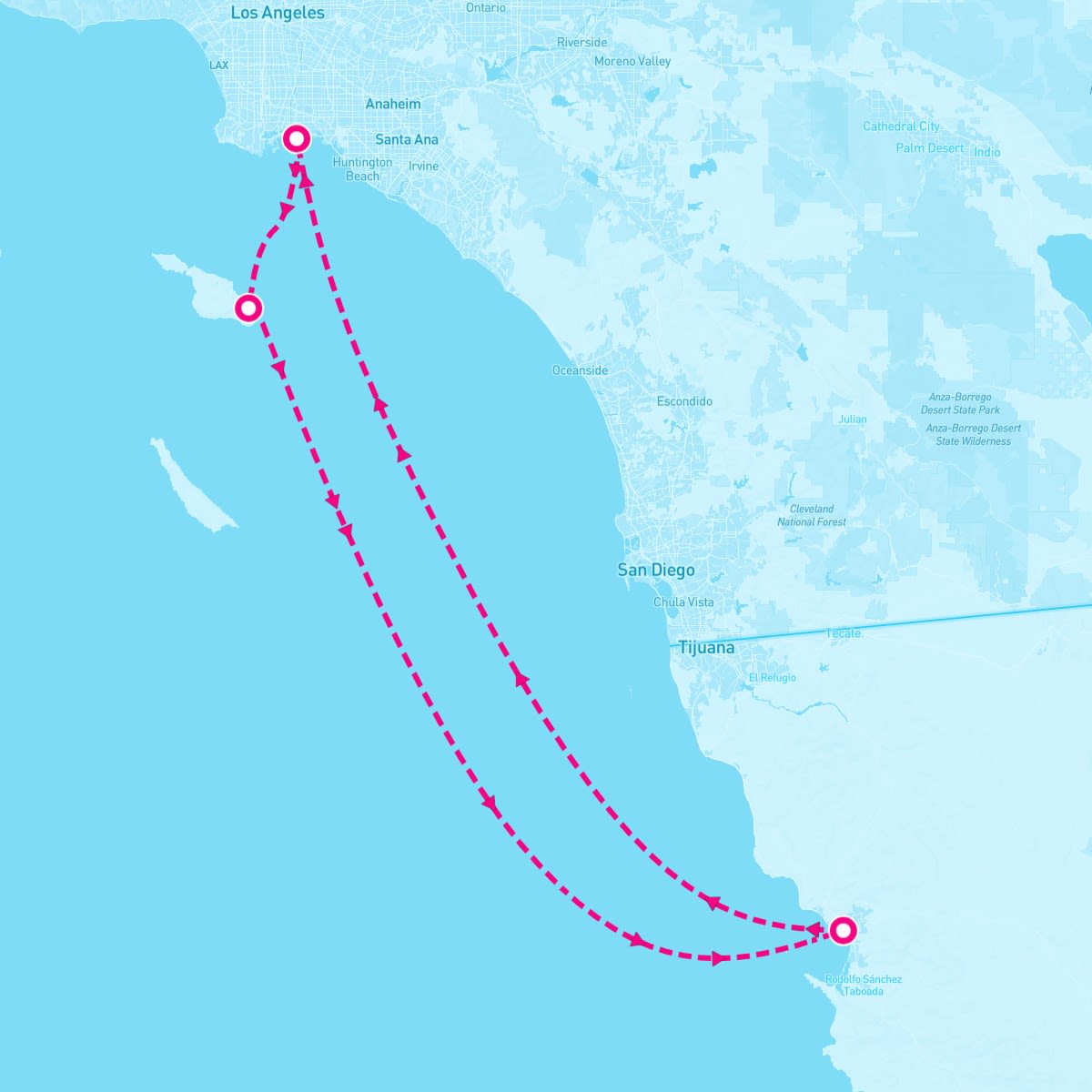 Carnival Radiance itinerary map for April 15, 2024 (4 nights)