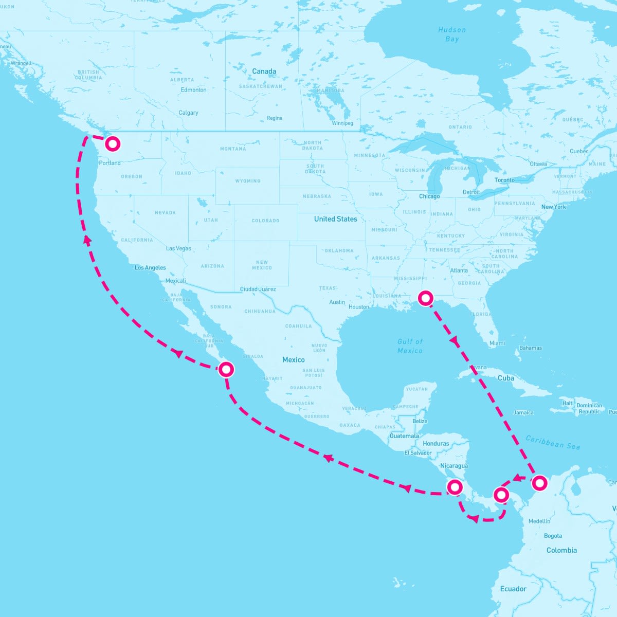 16 Night Carnival Journeys: Panama Canal Westbound (Mobile To Seattle)