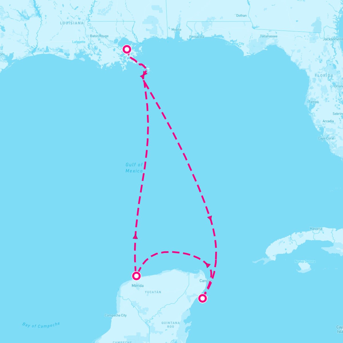 Carnival Valor itinerary map for February 3, 2025 (5 nights)