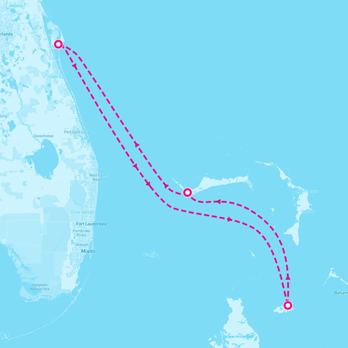 Carnival Venezia itinerary map for December 18, 2024 (4 nights)