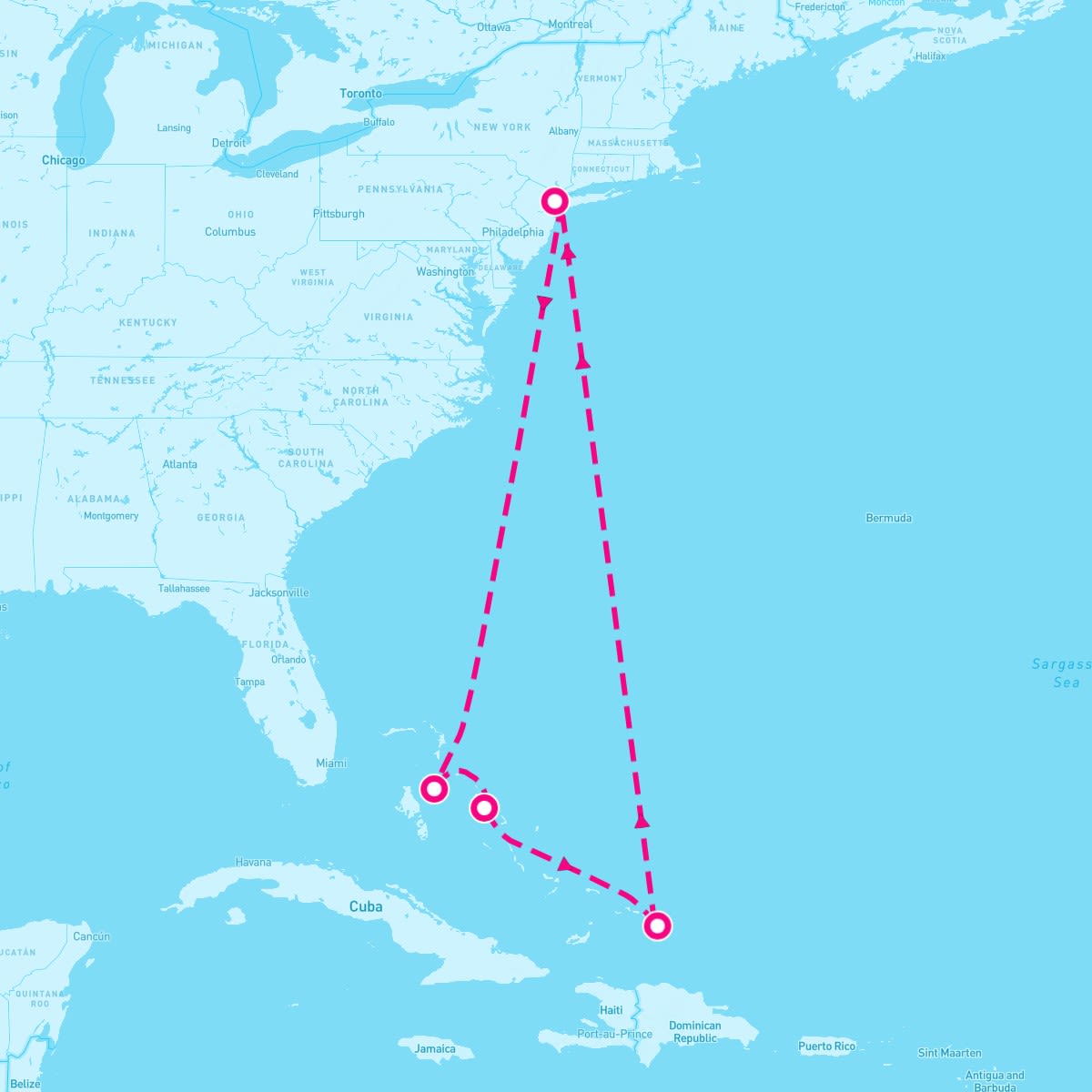 Carnival Venezia itinerary map for July 9, 2025 (8 nights)