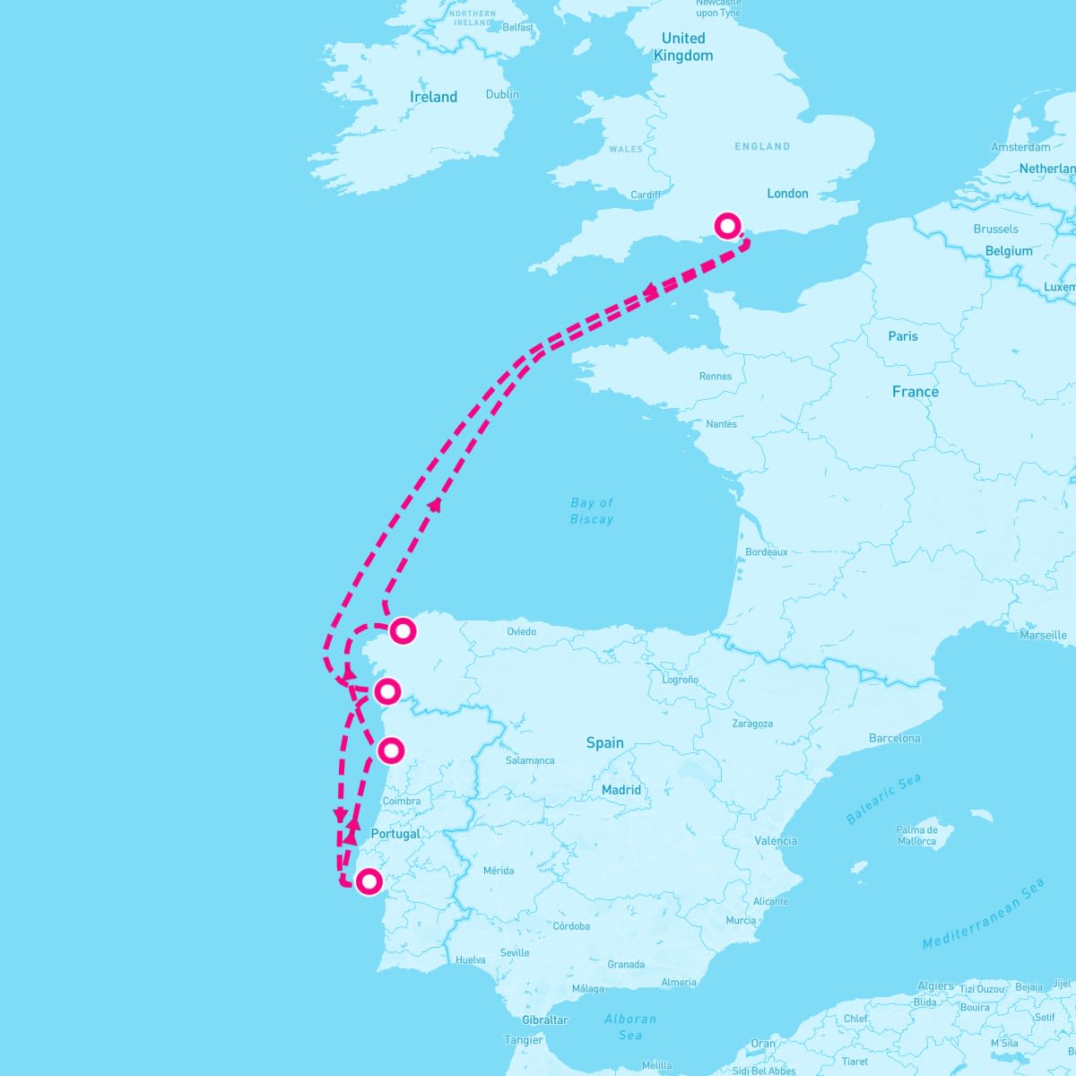 Celebrity Apex itinerary map for July 27, 2024 (7 nights)