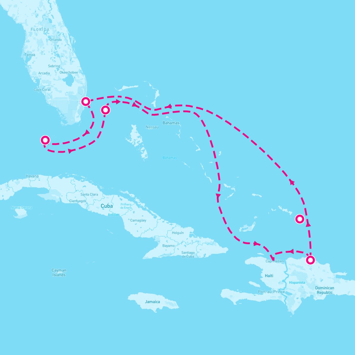 Celebrity Apex itinerary map for February 15, 2025 (7 nights)