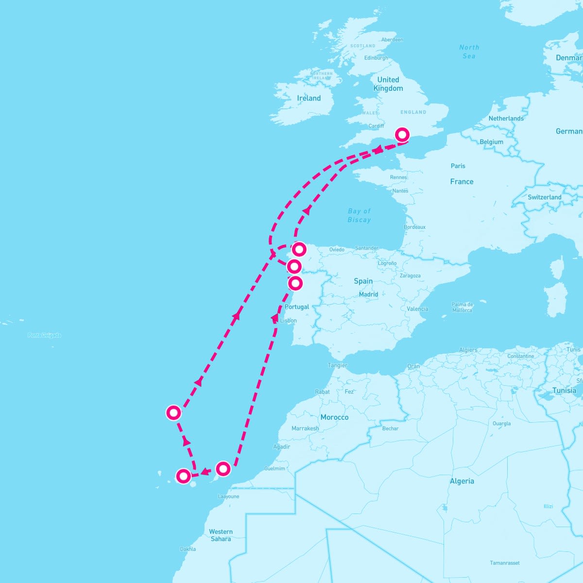 Celebrity Apex itinerary map for April 13, 2025 (11 nights)