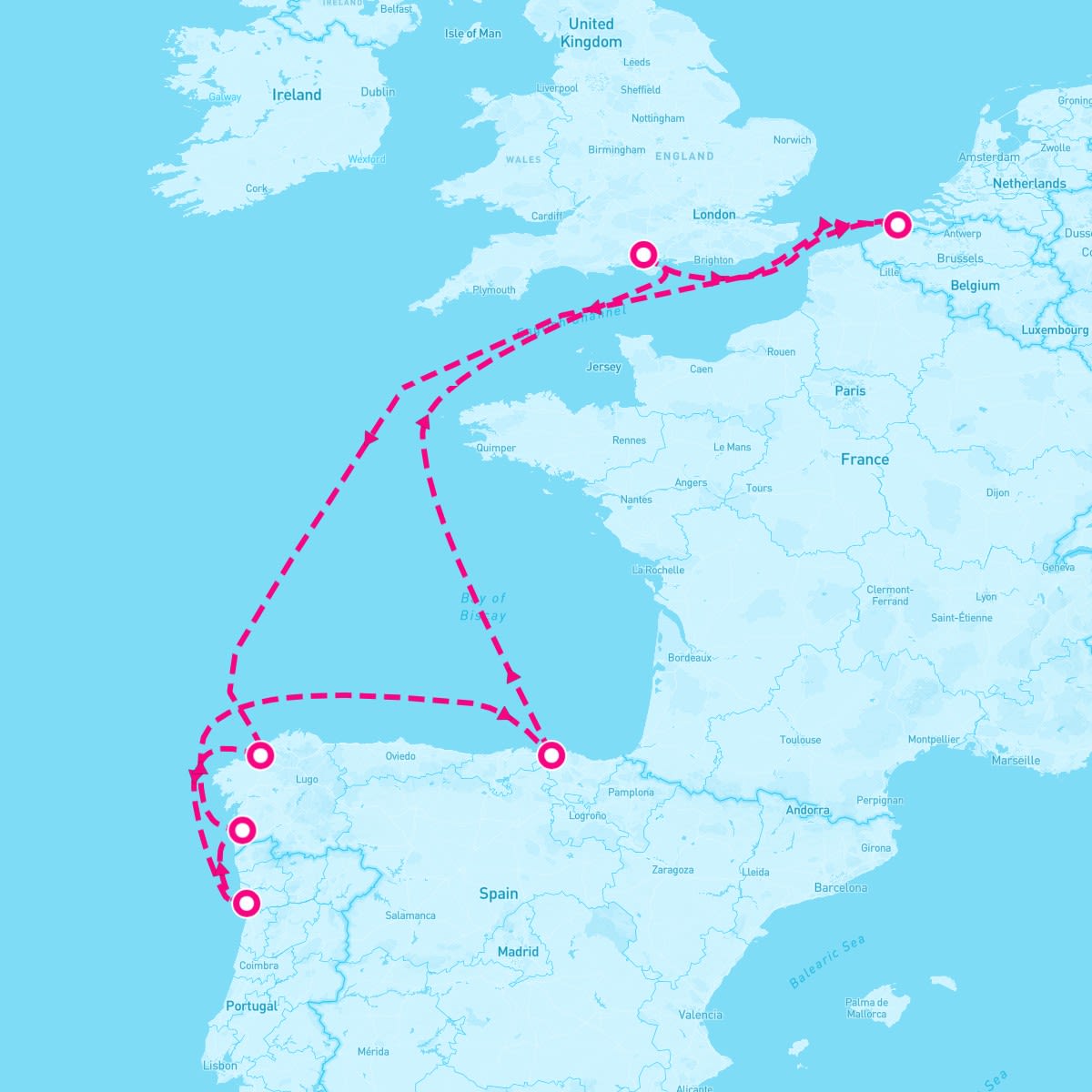 Celebrity Apex itinerary map for April 24, 2025 (9 nights)