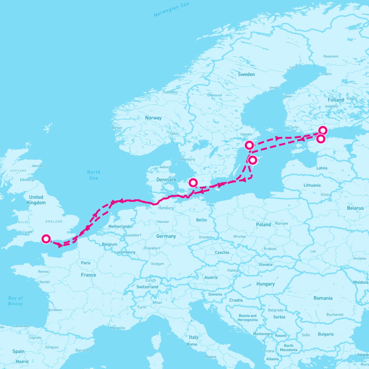 Celebrity Apex itinerary map for May 25, 2025 (11 nights)