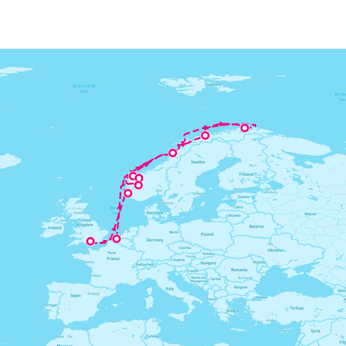 Celebrity Apex itinerary map for June 5, 2025 (12 nights)