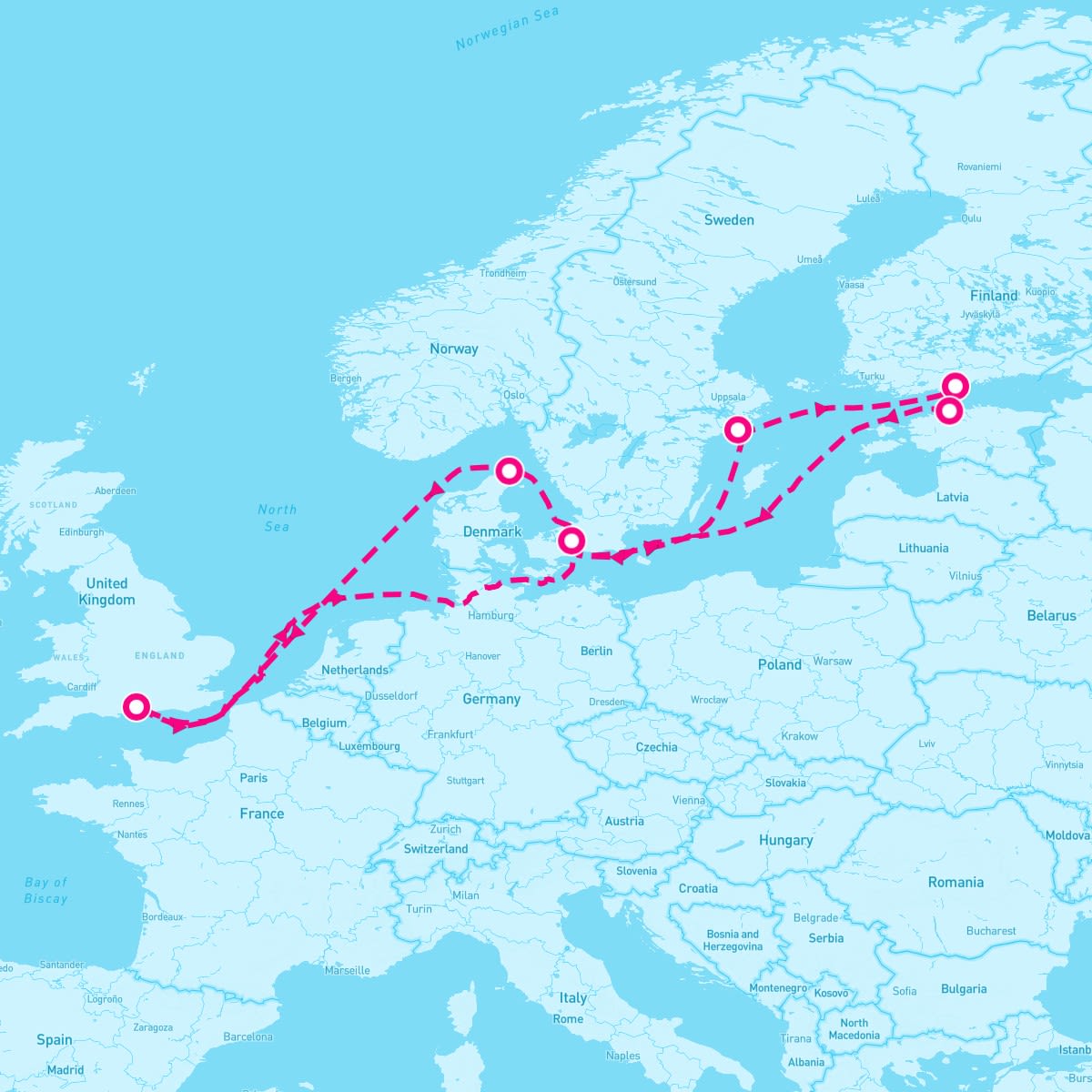 Celebrity Apex itinerary map for June 17, 2025 (11 nights)